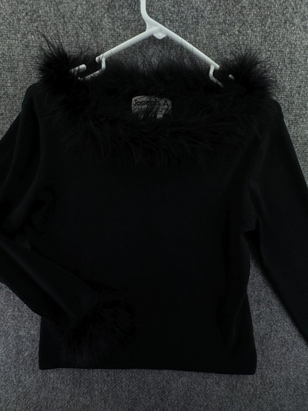Joseph A Qu'est Ce Que C'est Black Long Sleeve Stretch Sweater XL Silk Blend
